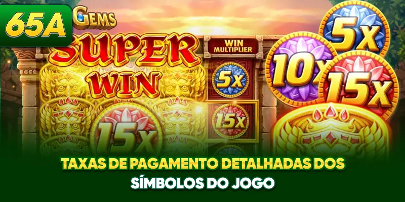 Taxas de pagamento detalhadas dos símbolos do jogo